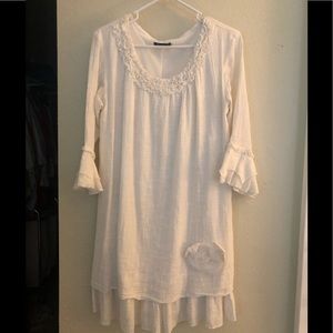 White linen largenlook dress M